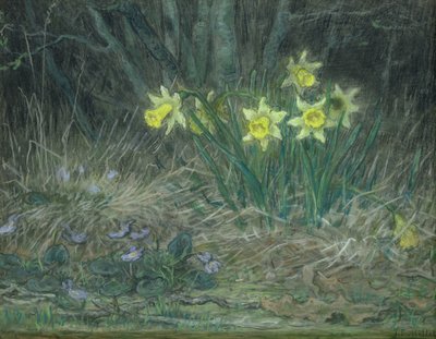 Narcissi and Violets by Jean Francois Millet